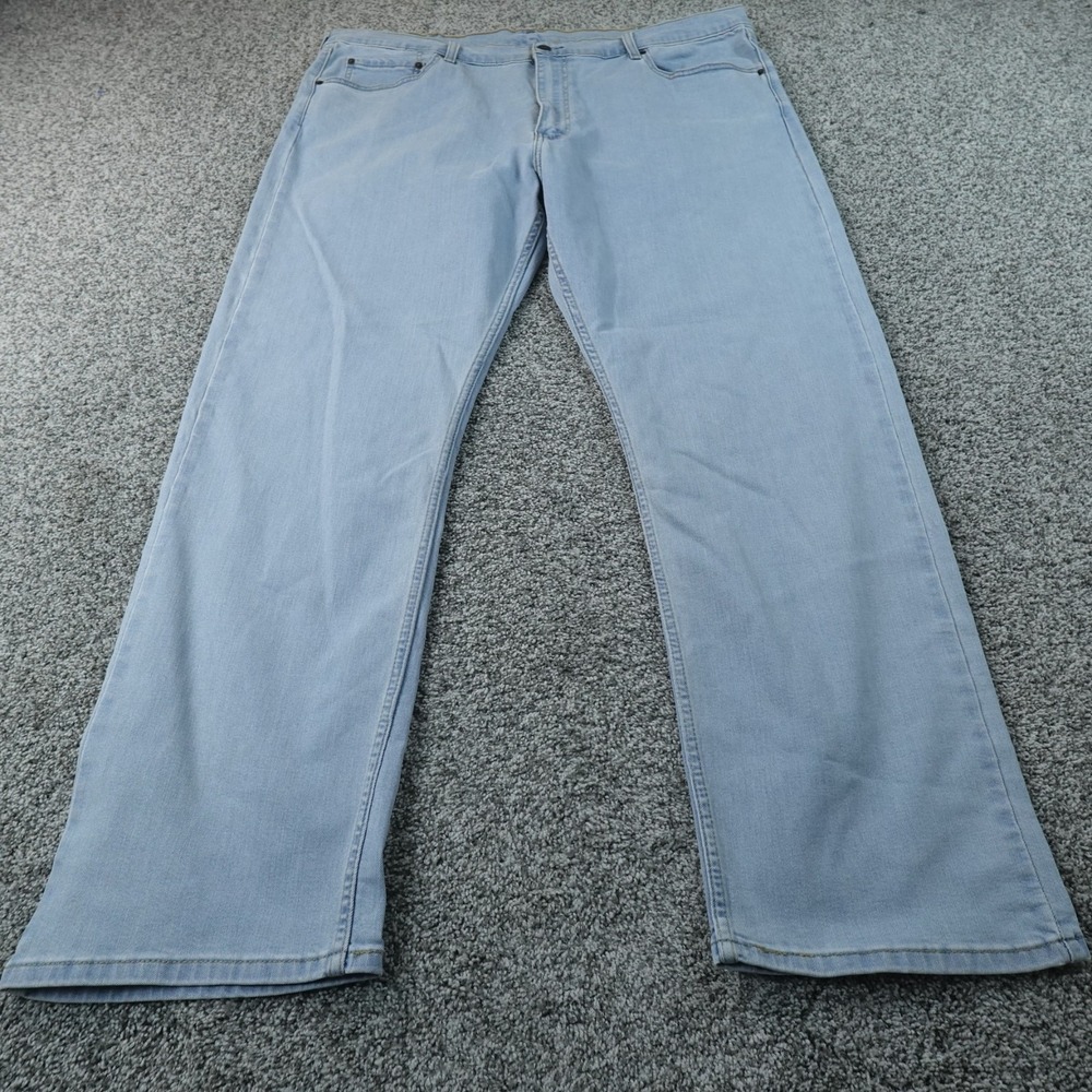 NEW Levis Jeans Mens 46X32 Light Blue Denim Pants 506 Straight Comfort Stretch
